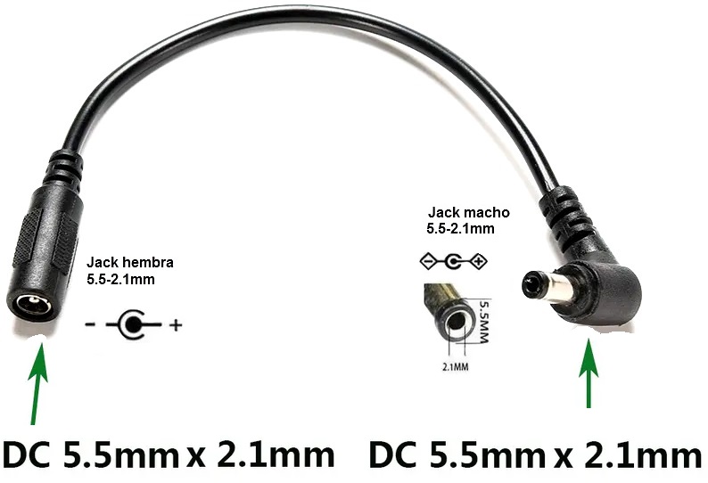 Adaptador jack macho hembra